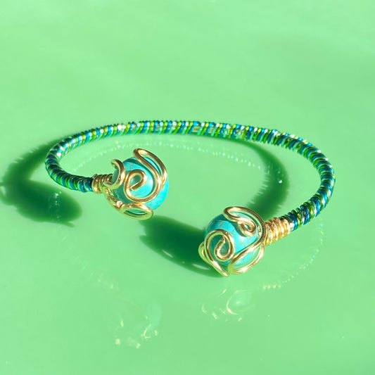 Turquoise/Lime Green/Aqua Cuff