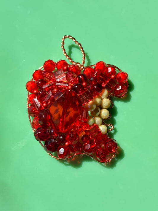 Bright Red Bitten Apple 3D Wall Art