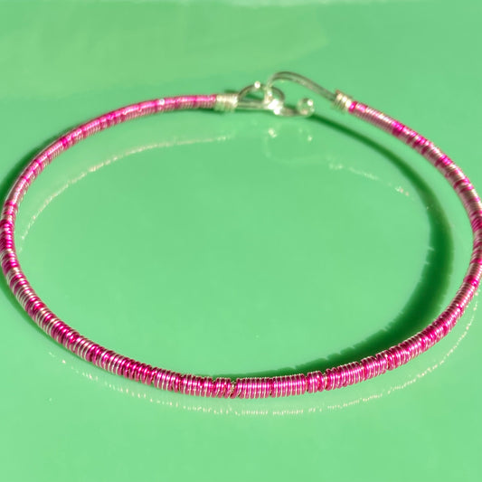 Magenta/Silver Wire Choker
