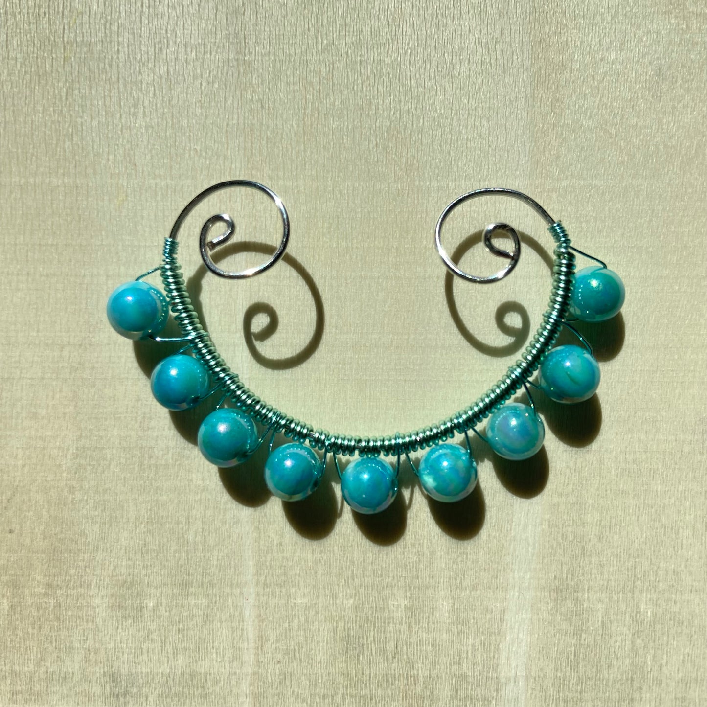 Iridescent Turquoise Ear Cuff