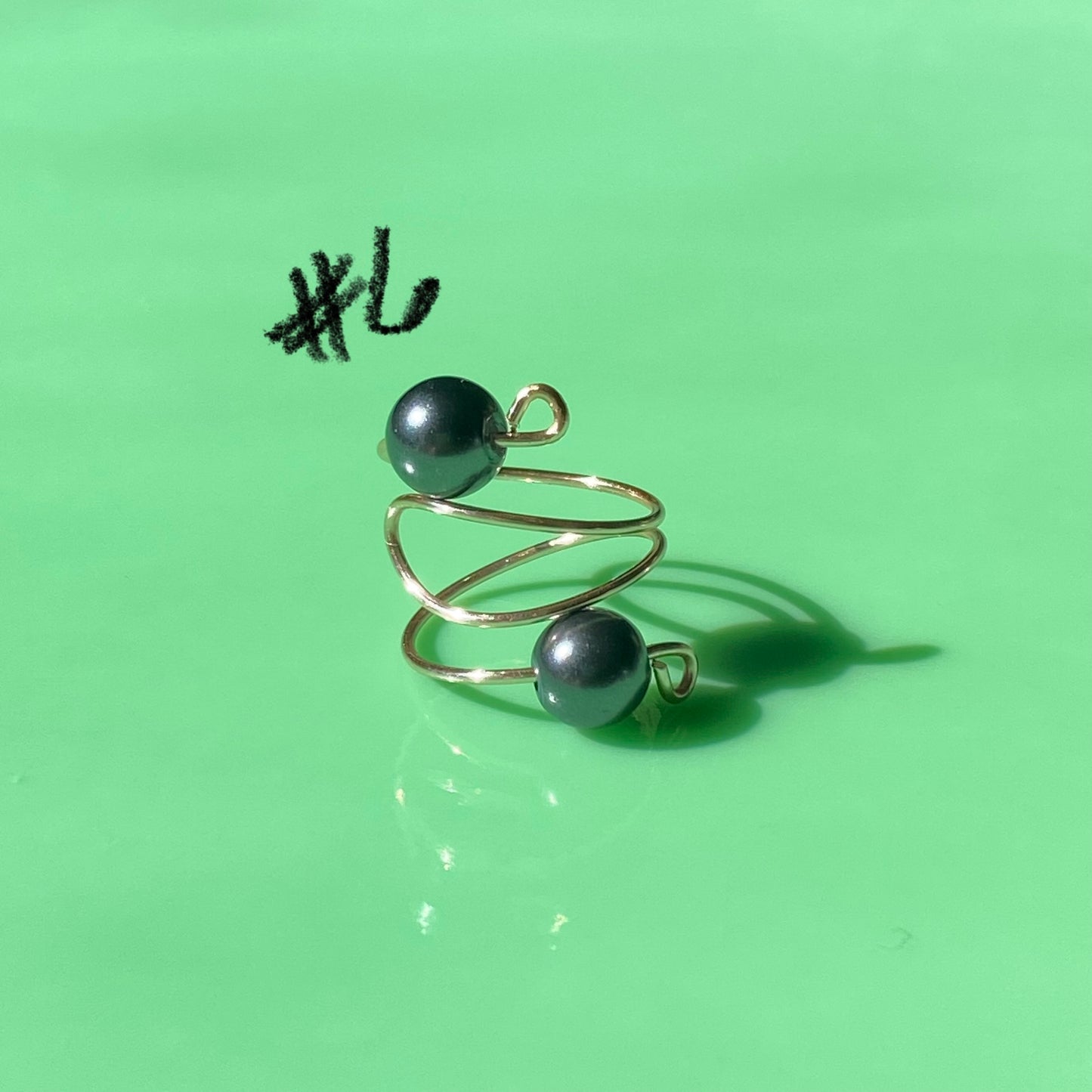 Black/Grey/Clear Wrap Rings// Simple Glass