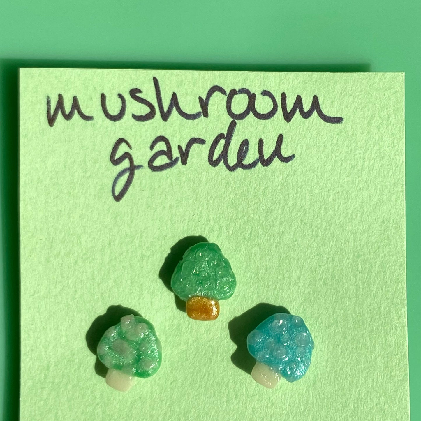 Mint/Spring Green/Blue Mushroom Garden