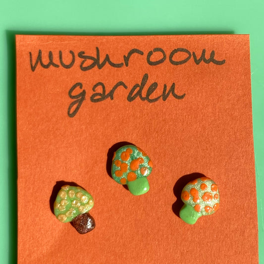 Green/Orange Mushroom Garden