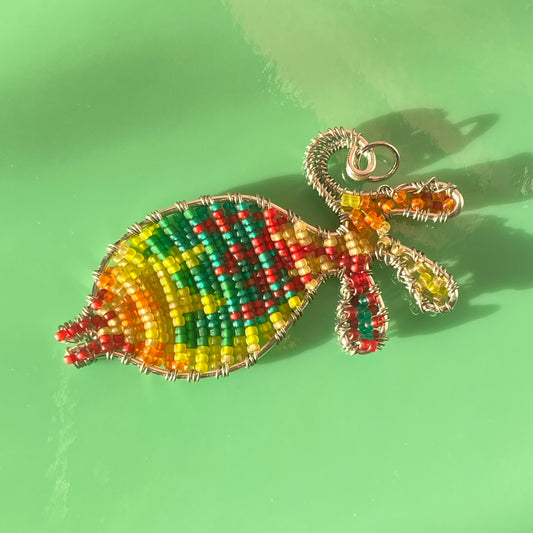 Rainbow Fish Beaded Pendant