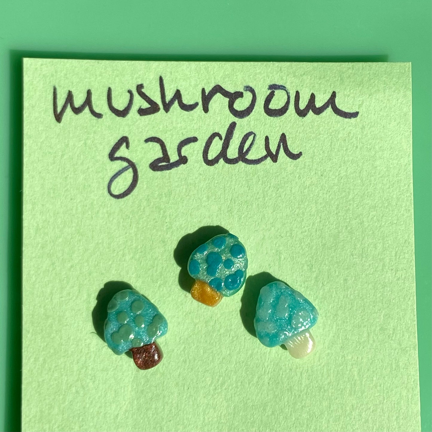 Teal/Blue/Brown Mushroom Garden