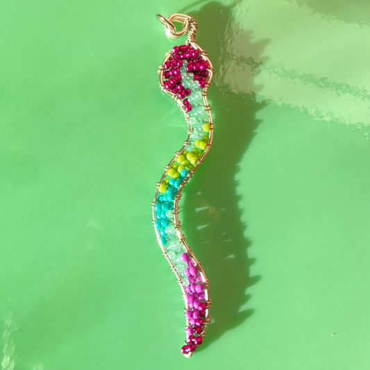 Groovy Snake Beaded Pendants