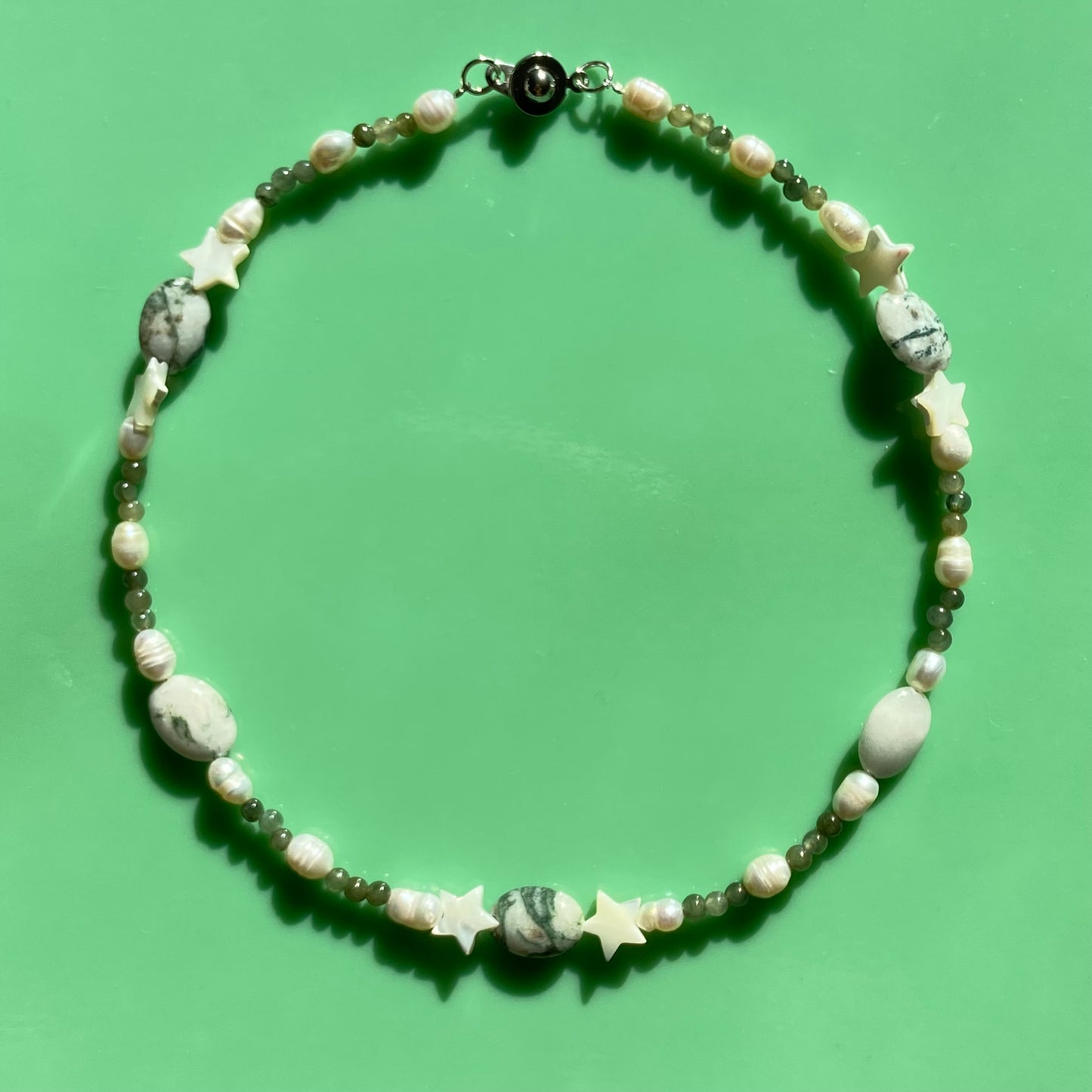 Moss Fairy Pearl Necklace