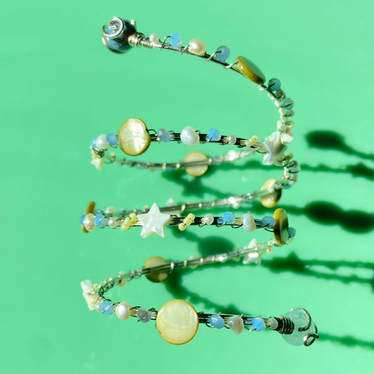 Powder Blue/Pea Green/White Arm Cuff