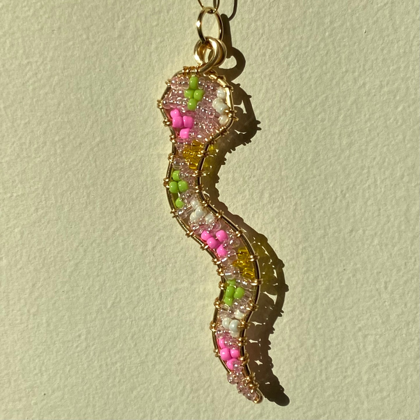 Trippy Snake Beaded Pendant
