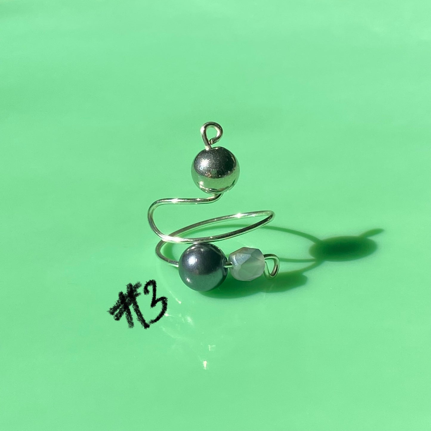 Black/Grey/Clear Wrap Rings// Simple Glass