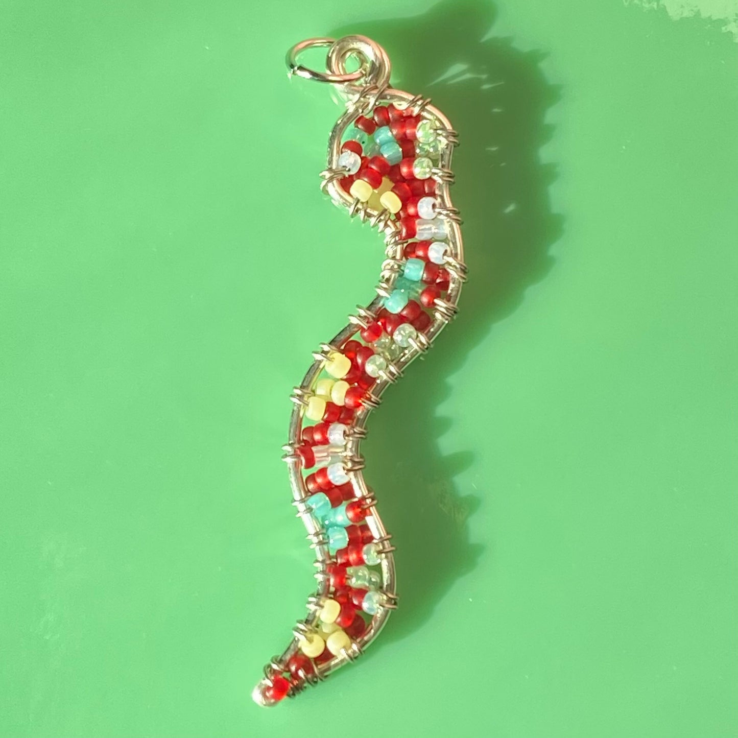 Clown Snake Beaded Pendant