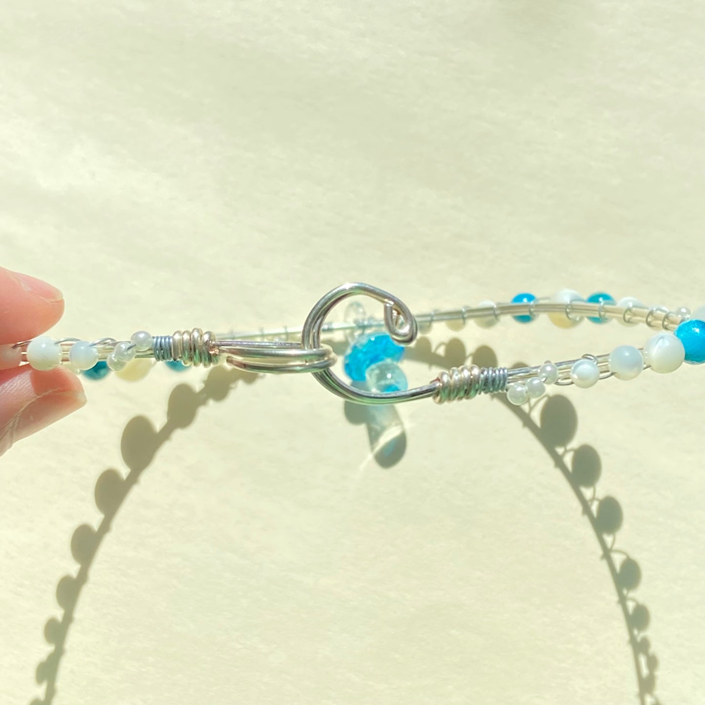 Turquoise Mushroom Wire Necklace