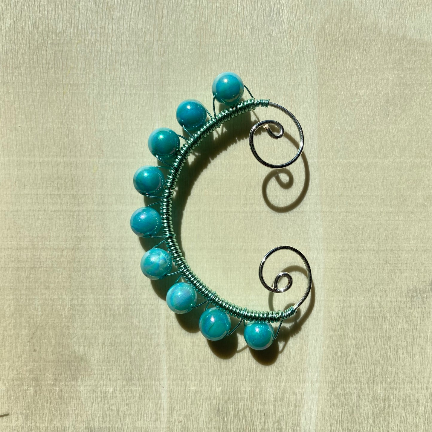 Iridescent Turquoise Ear Cuff