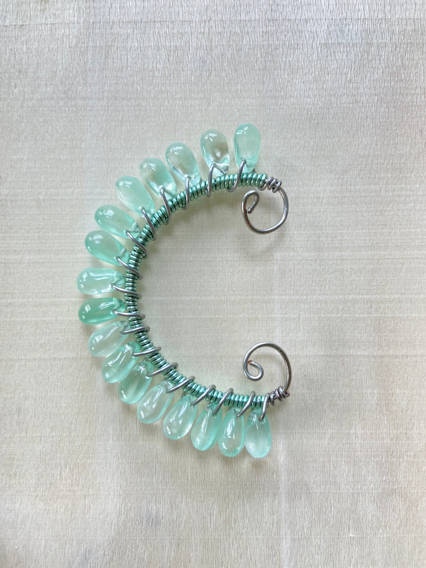 Mint Bloom Ear Cuff