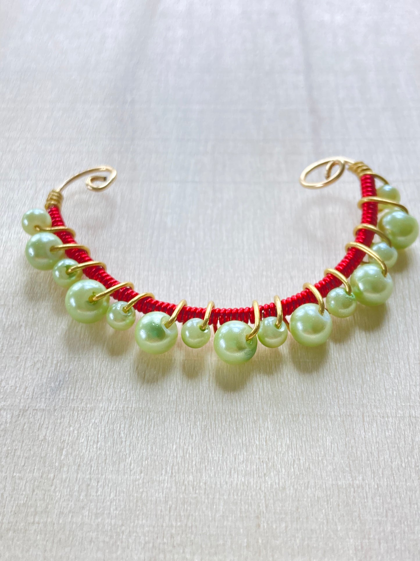 Mint/Red Ear Cuff