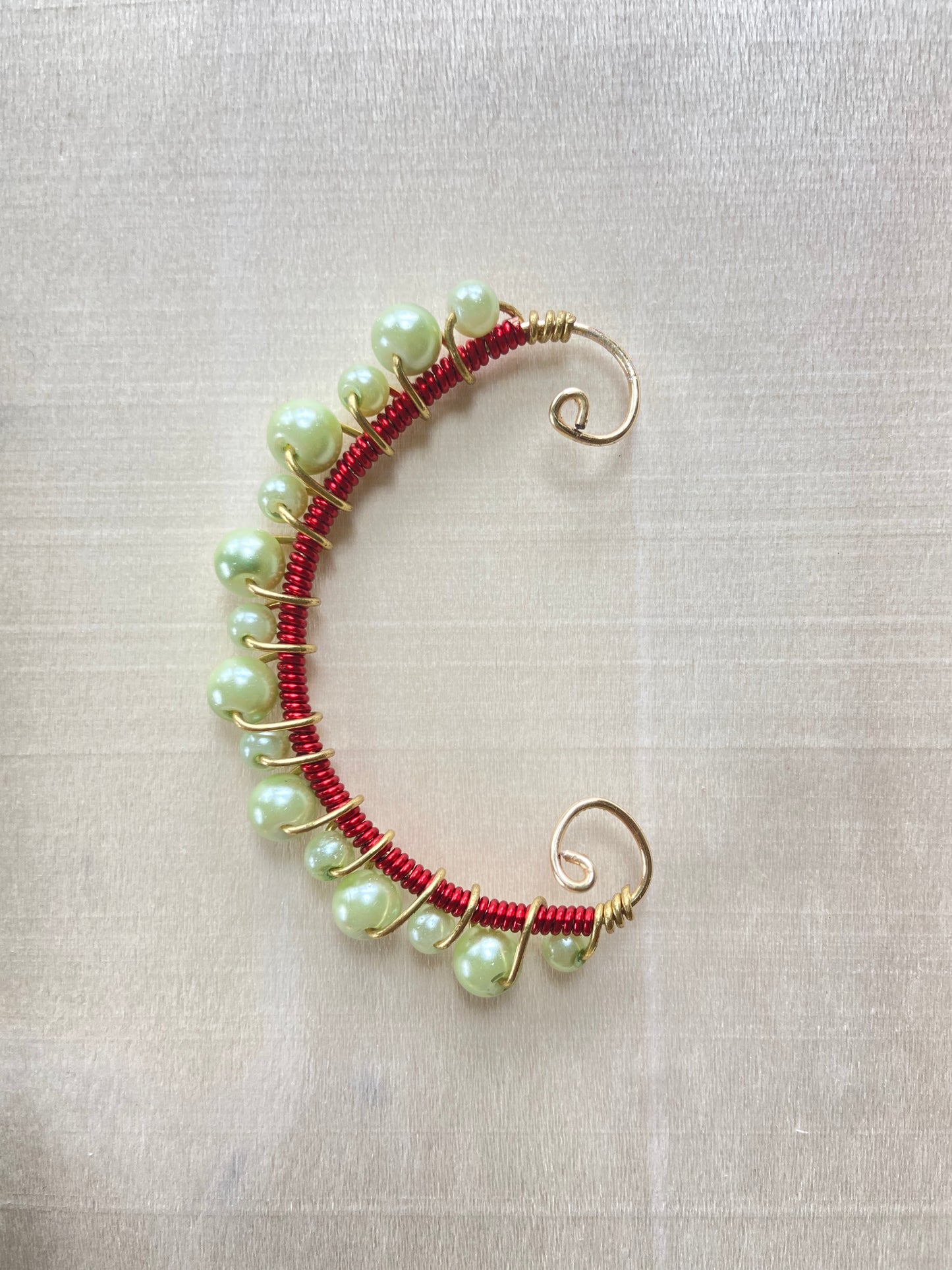 Mint/Red Ear Cuff