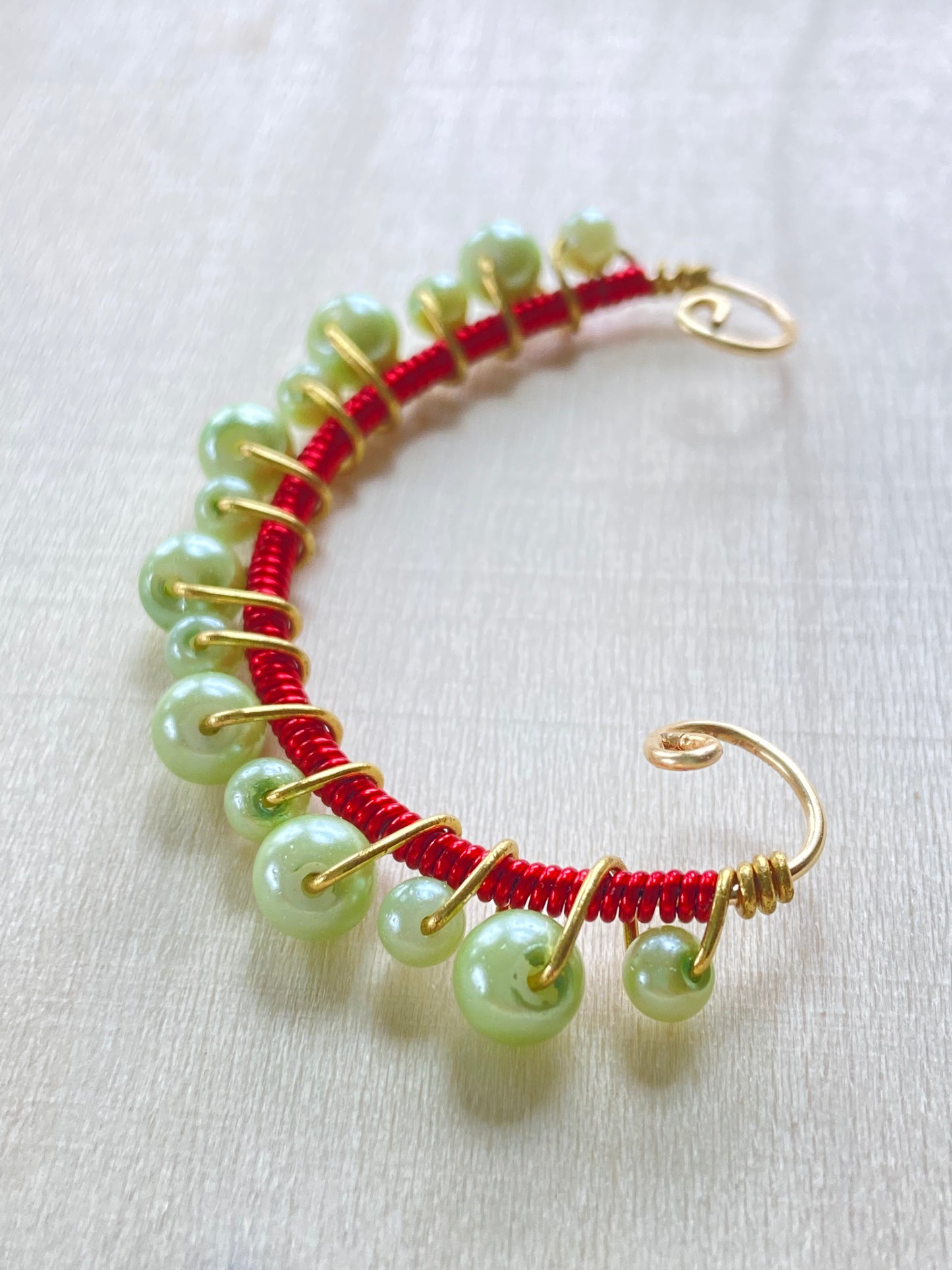 Mint/Red Ear Cuff