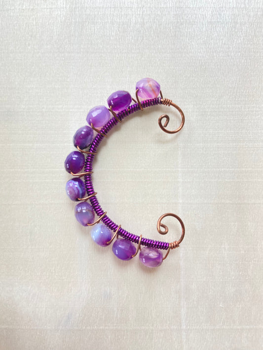 Purple Agate Ear Cuff