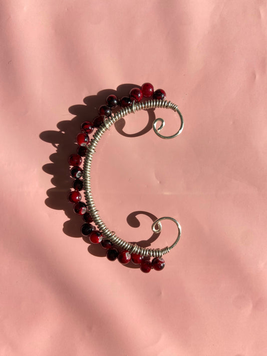 Jewelry for Palestine // Small Red/Black Ear Cuff