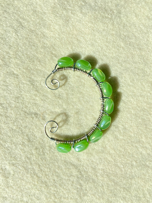 Jewelry for Palestine// Iridescent Lime Green Ear Cuff